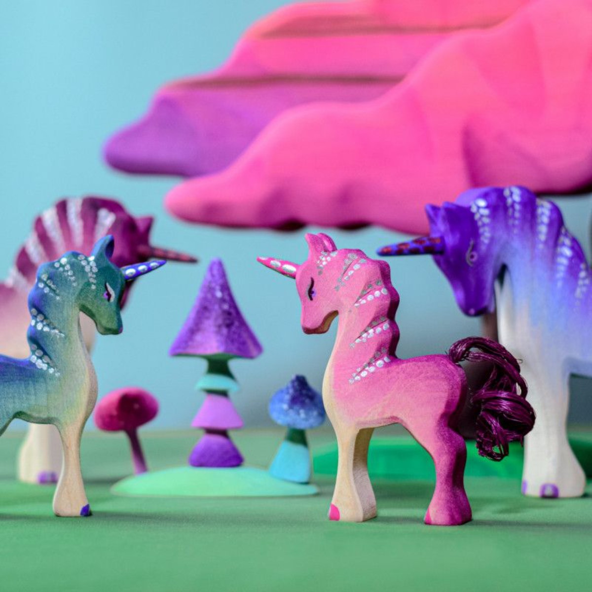Bumbu Toys Baby Unicorn pink green