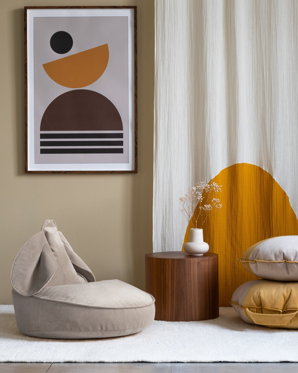 Wigiwama Sitzsack Kaninchen - Dusty Beige Velvet – Bild 2