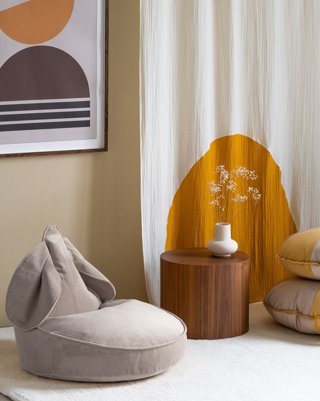 Wigiwama Sitzsack Kaninchen - Dusty Beige Velvet – Bild 3