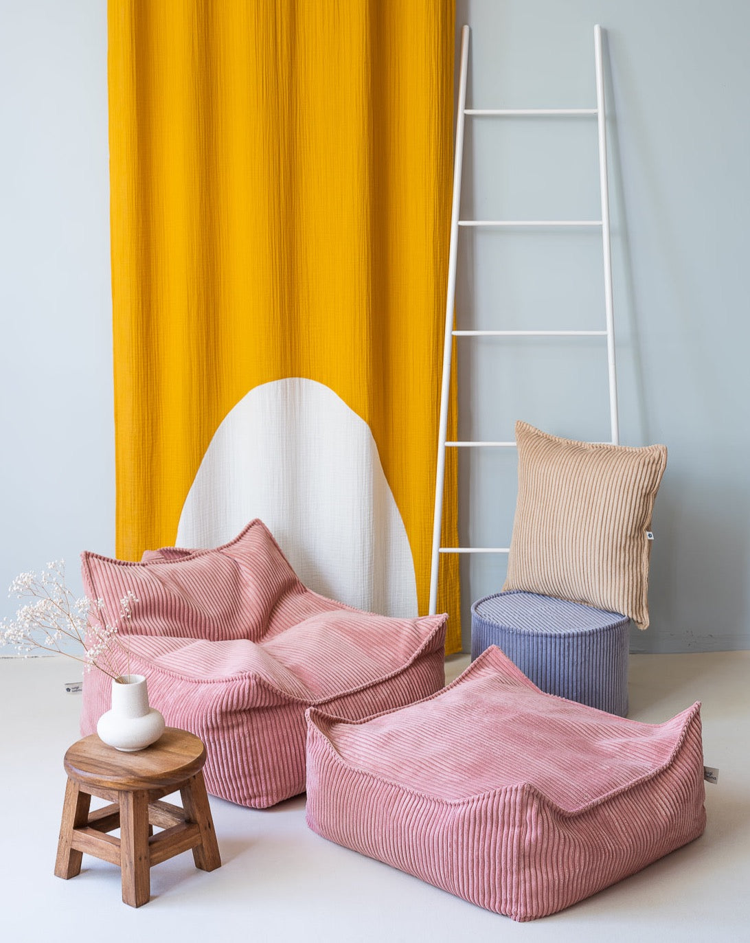 Wigiwama Sitzsack Stuhl - Pink Mousse Rib – Bild 3