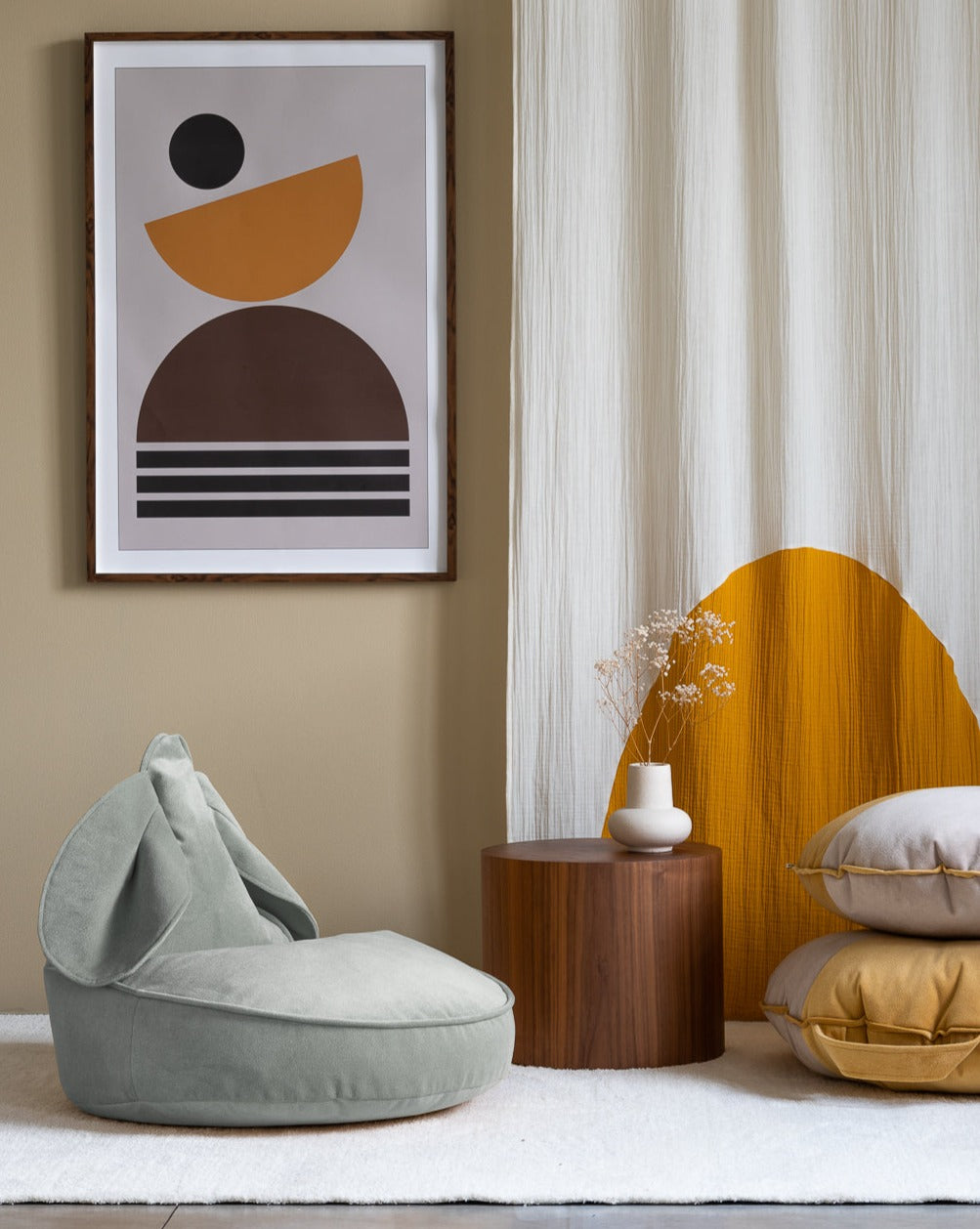Wigiwama Sitzsack Kaninchen - Misty Green Velvet – Bild 4
