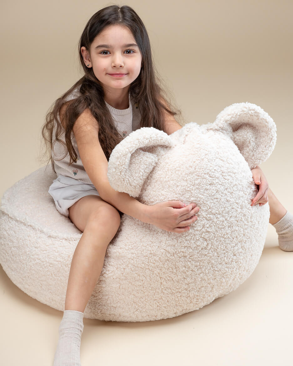 Wigiwama Sitzsack Bär - Cremeweißer Teddy – Bild 6