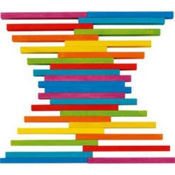 Goki Bouwblokken Gekleurd houten plankjes kapla natuurlijk duurzaam gifvrij hout houten speelgoed duotsland europa bouwen cadeautip spelen montessori seizoenstafel thema thematafel vrije school antroposofisch