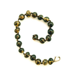 Baby armbandje barnsteen - Donkergroen