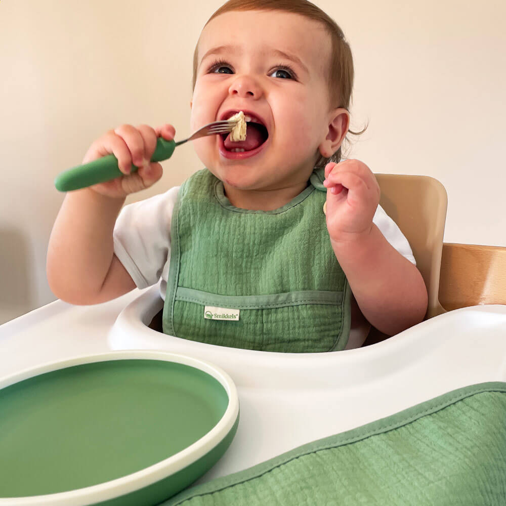 Smikkels kinderbordje met bestek groen kindje