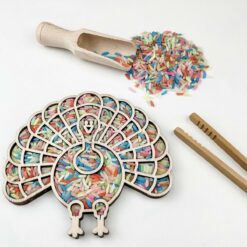 Alternative view of Hölzernes Fülltablett Pfau