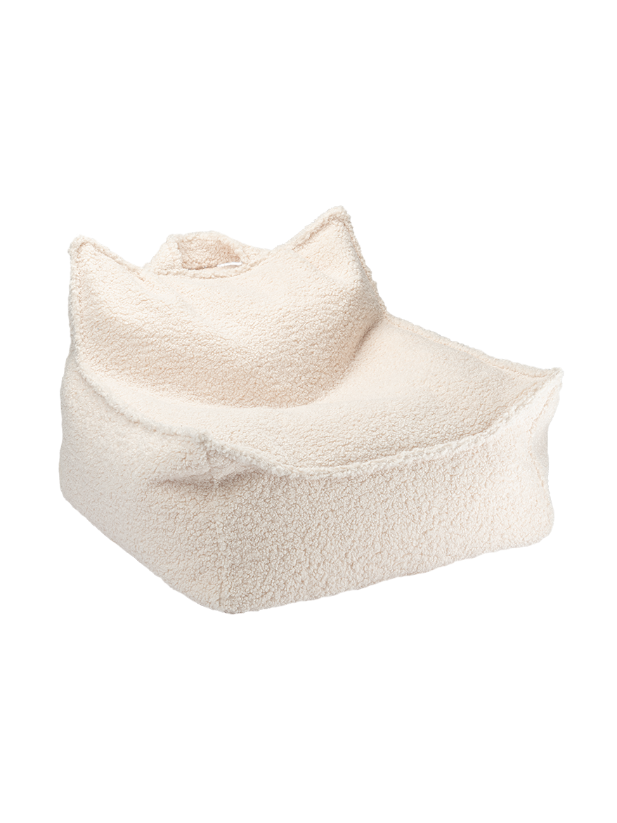 Wigiwama Zitzak Stoel - Teddy Cream White