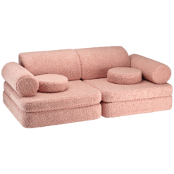 Wigiwama Settee Sofa - Pink Guava Teddy