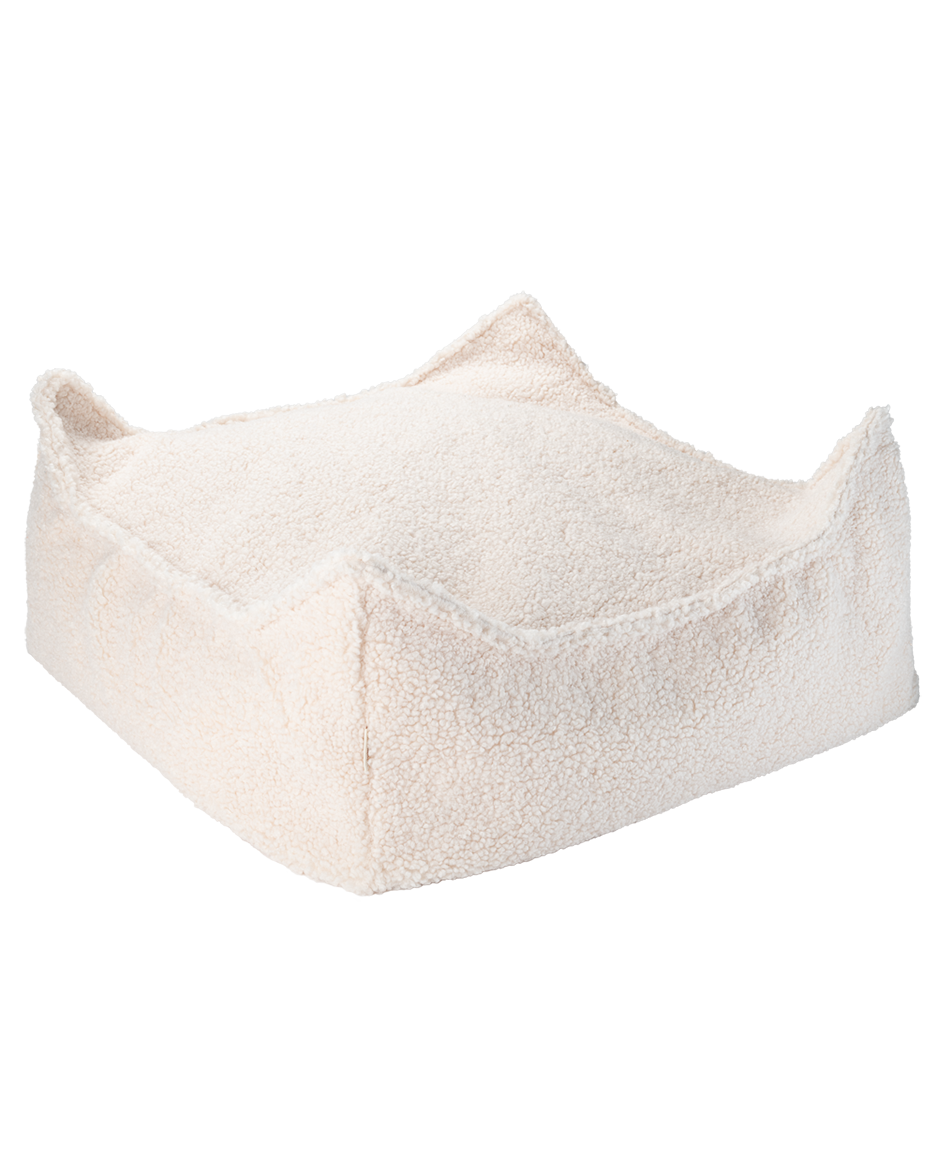 Wigiwama Poef Vierkant - Cream White Teddy