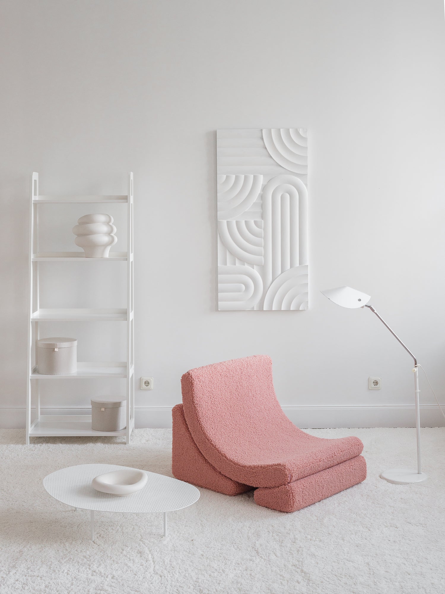 Wigiwama Moon Chair - Pink Guava Teddy – Bild 2