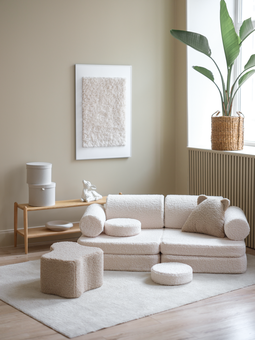 Wigiwama Settee Sofa - Creme Weiß Teddy – Bild 5