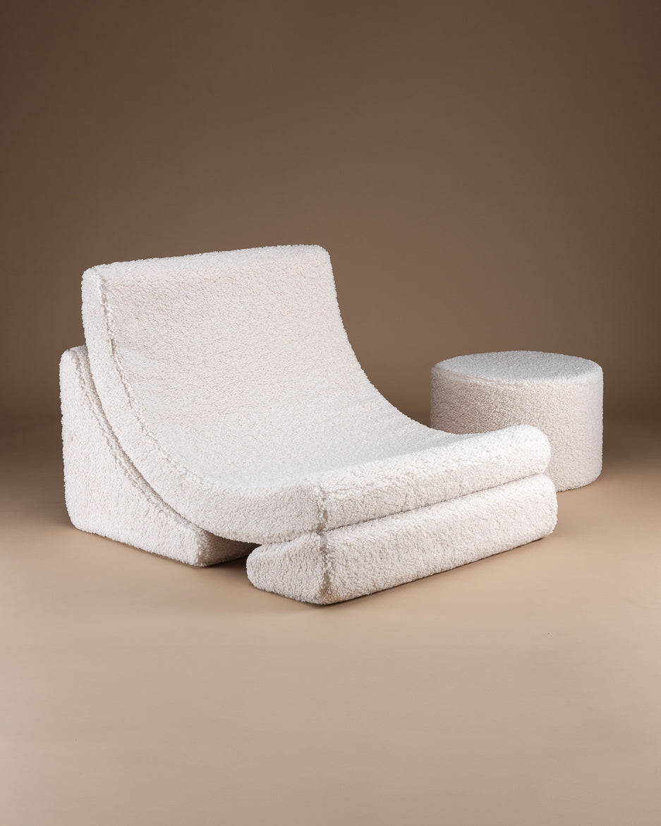 Wigiwama Moon Chair - Cream White Teddy – Bild 5