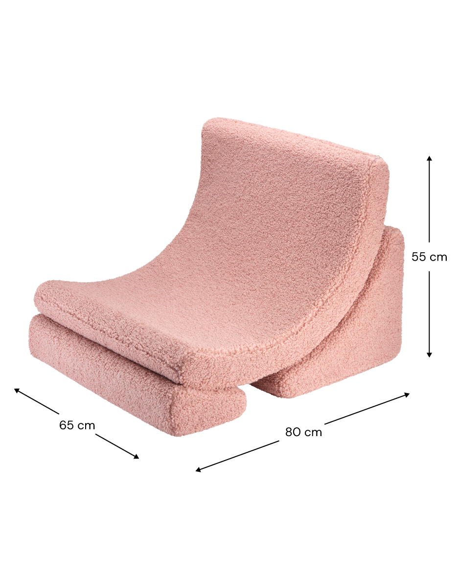 Wigiwama Moon Chair - Pink Guava Teddy – Bild 9