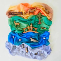 Sarah's Silks earth classic zijden speeldoek met speelgoed