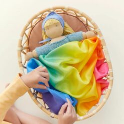 Sarah's Silks enchanted speelzijde rainbow poppendeken