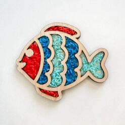 Houten vultray vis met speelrijst 1