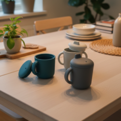 sfeerfoto lekvrije tuitbekers met handgrepen