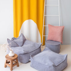 Alternative view of Wigiwama Pouf Square - Blueberry Blue Rib